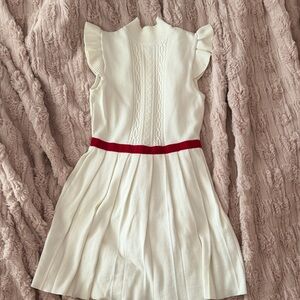 Janie and Jack Cream Dress with Red Waistband